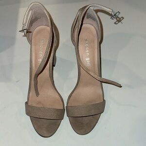 Madden Girl Bella Beige Ankle Strap Heels